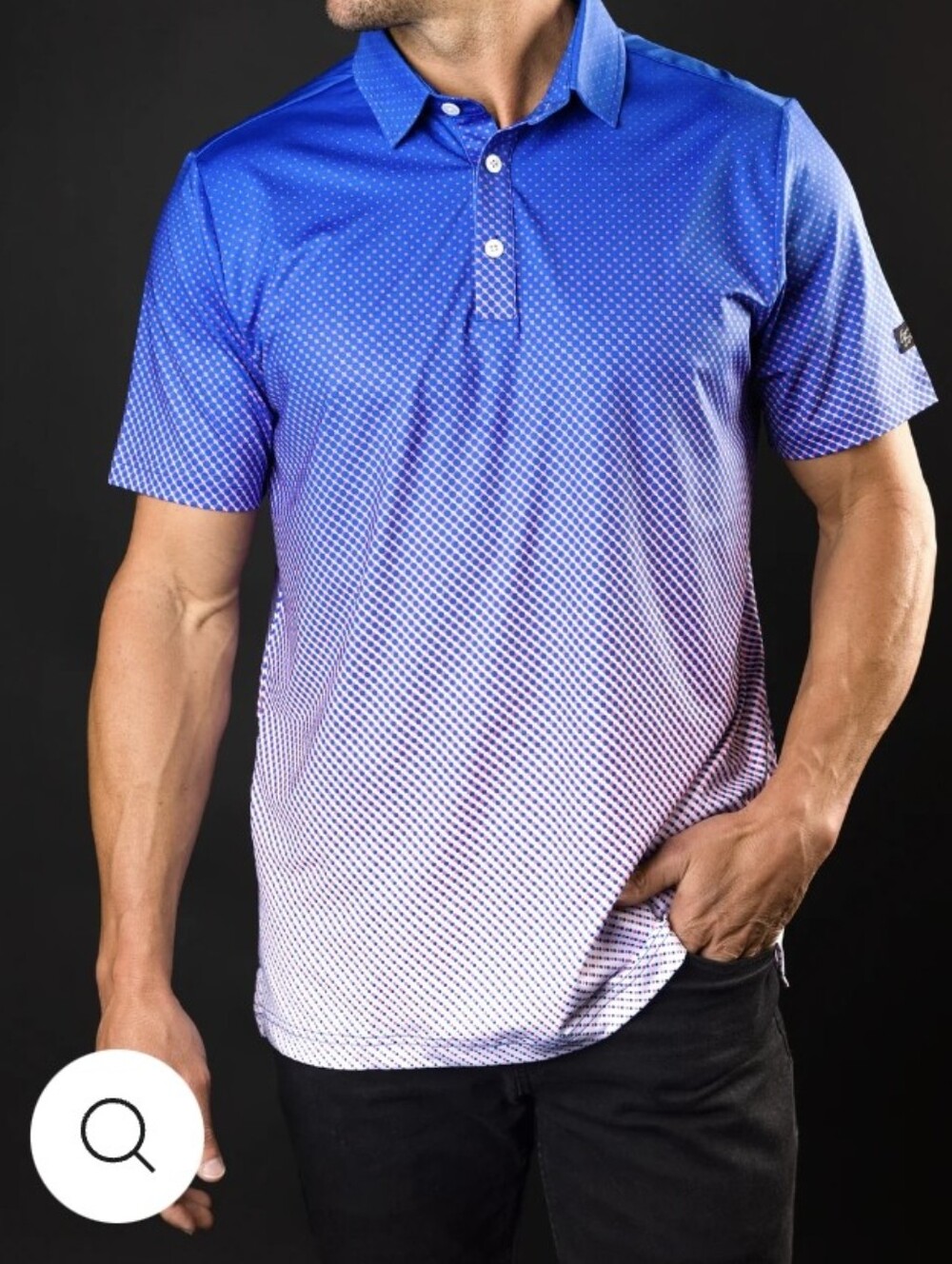 Sunday Swagger Men’s Blue to White Gradient Polo Shirt